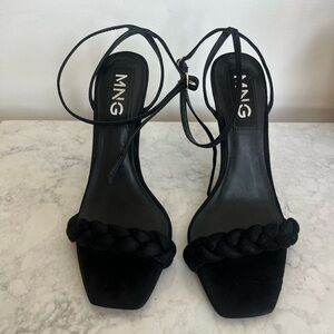 Mango Black Strappy Women's Sandals